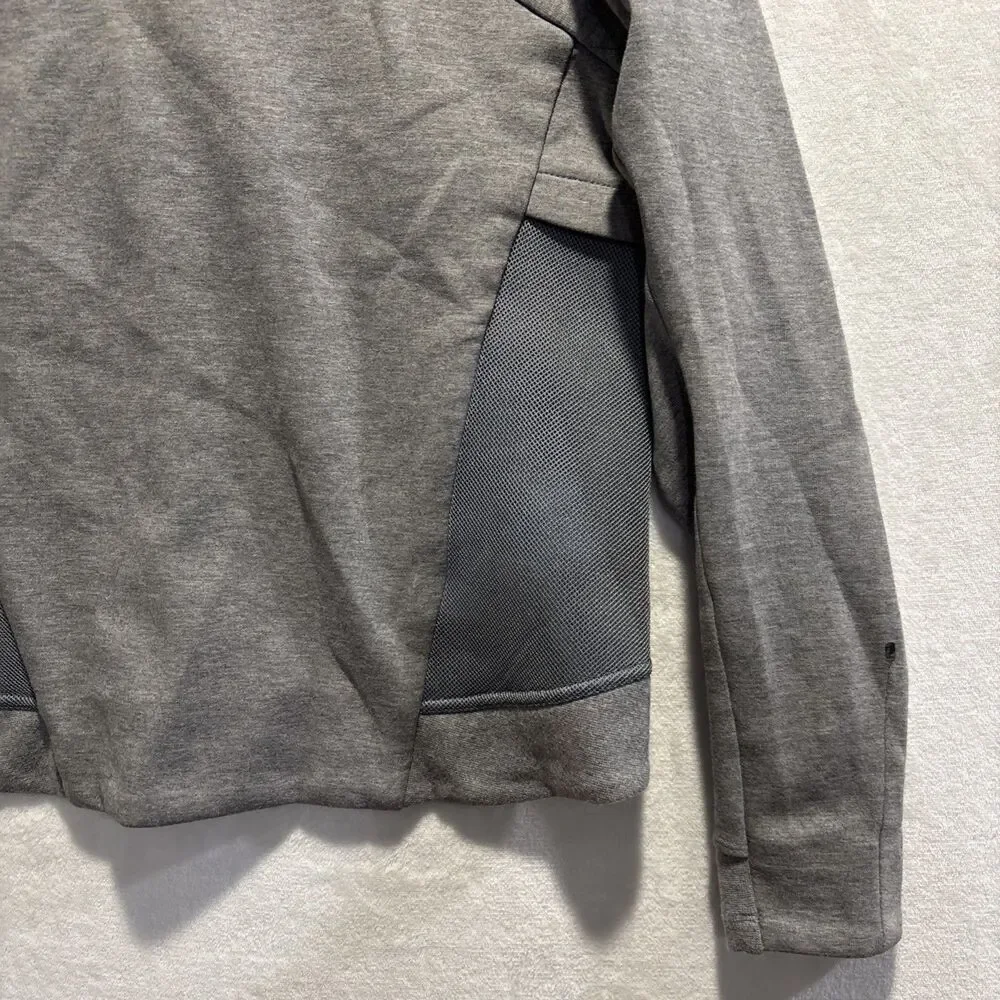 Nike Sportswear Tech Fleece Mesh Crew Zipper Thumbholes Gray Women's Size Small